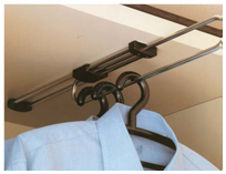 Sliding clothes hanger for shallow interior